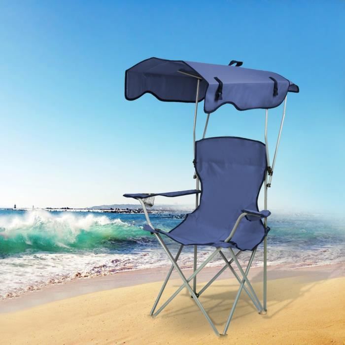 Sombrilla Silla Playa Silla Camping Kedia - Plegable Con Sombrilla Y Portabebidas Silla Plegable Playa