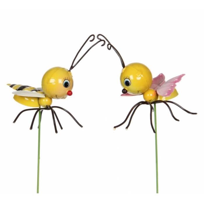 Une petite abeille comme Jardin Connecteur en Métal Hauteur 66 CM Une petite abeille comme Jardin Connecteur en Métal Hauteur 66 CM