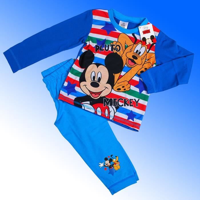 Ensemble Pyjama Mickey Et Pluto Disney Bebe Enfant Garcon Bleu Cdiscount Pret A Porter