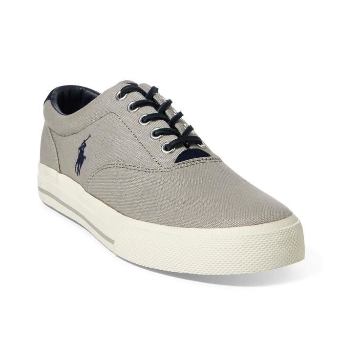 Polo ralph lauren slaton pony toile marine rouge homme | Fanny chaussures