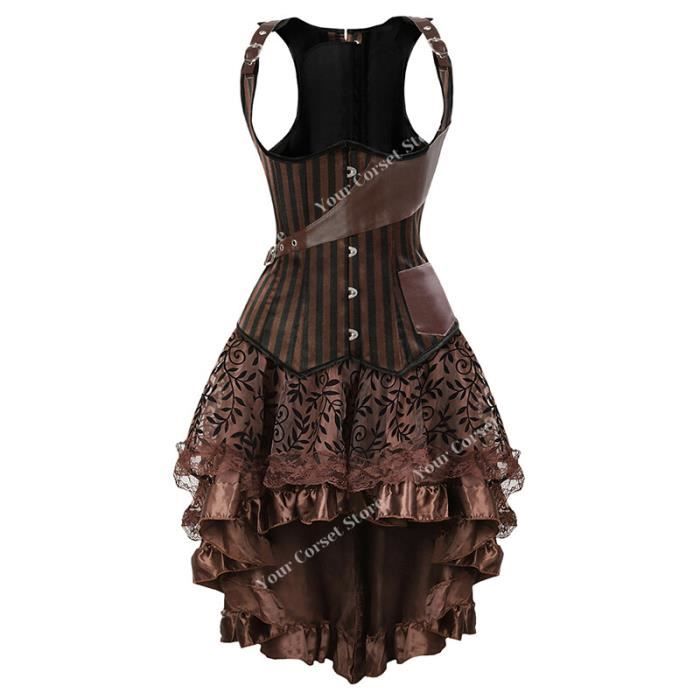 Jupe Victorienne Steampunk Femme Taille Haute - Vintage Cosplay Halloween