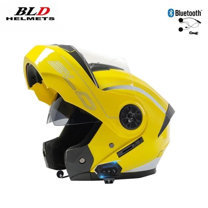 Casque Moto Bluetooth RQTEUYE Modulable - Homologué ECE/DOT, Double Visière Et Micro Intégré