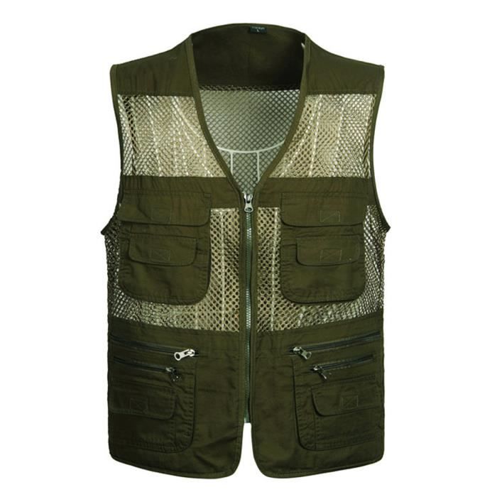 Cabelas Pêche Chasse Gilet Utilitaire Multipoches Homme Grande Maille