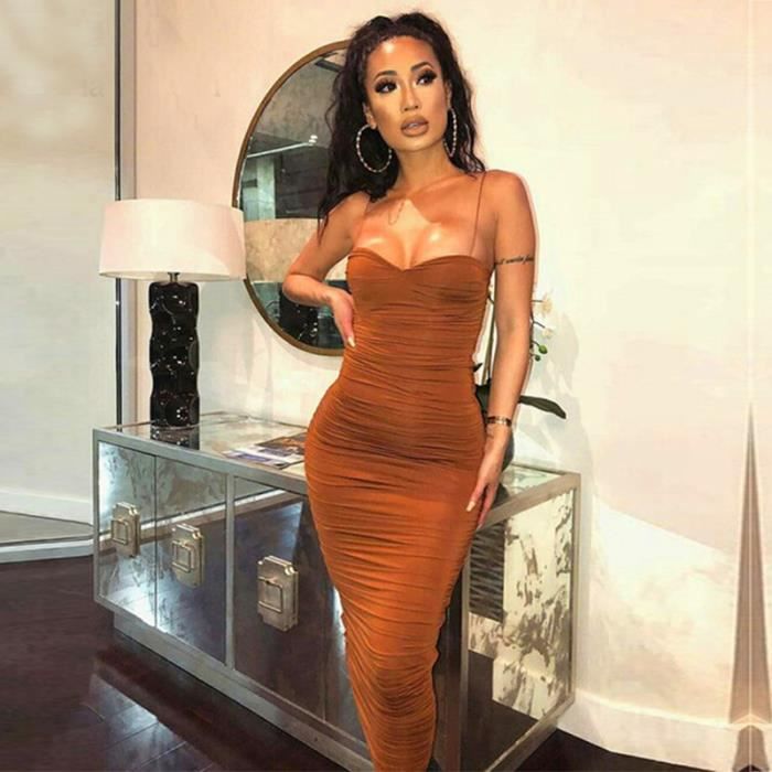 robe longue moulante femme