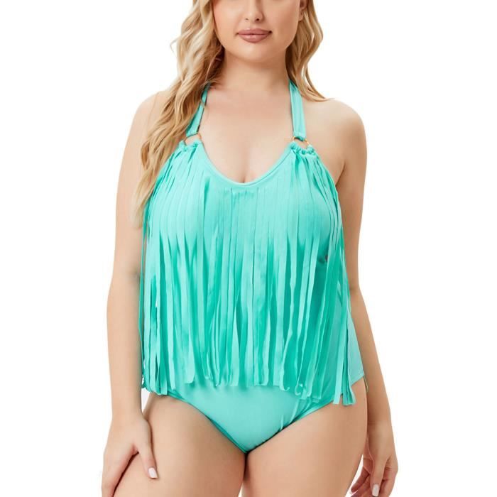Maillot De Bain Une Pièce Femme Gainant - Fronces Ventre Et Col En V - Rembourrage Amovible - Taille S à XXL