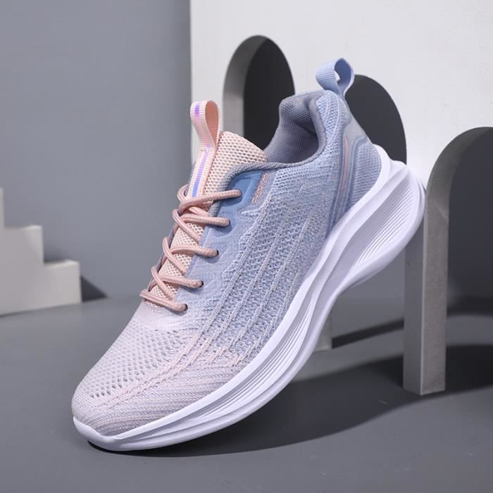 Chaussure De Sport Femme Chaussures Femme Ete Pas Cher Soldes Baskets Basses Running Jogging Sport Confortable Respirant Mesh Chaussette Fille Tennis Sneakers