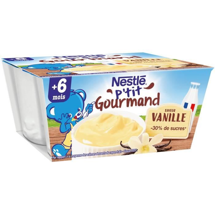 Nestlé® Baby Dessert Vanille Bébé 6 Mois 4 x 100 g