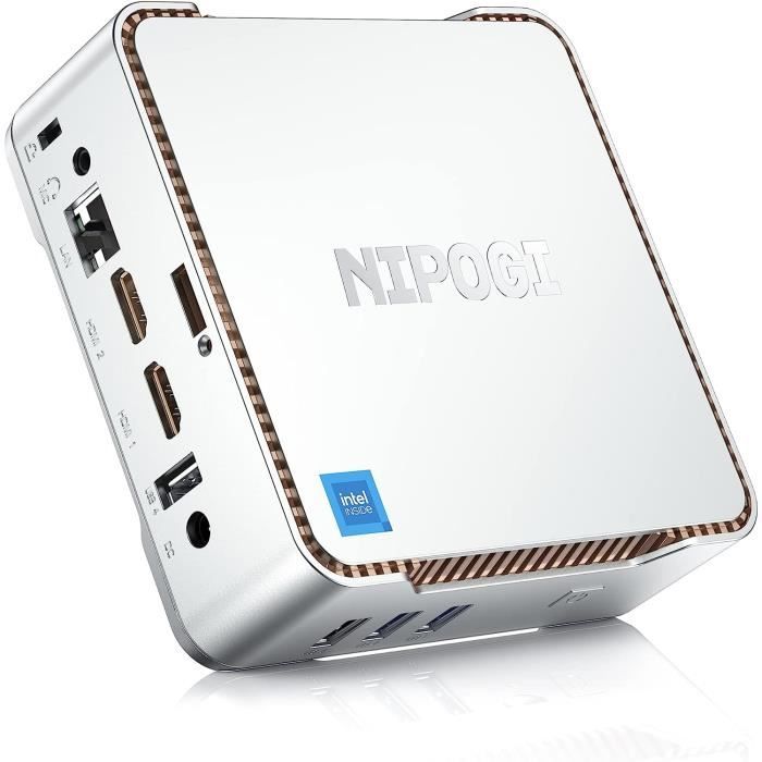 NiPoGi - Mini PC - 12th Gen Intel Alder Lake-N 95 - 8Go RAM 256Go ROM -  Windows 11 Pro - 3,40GHz - 2X HDMI+VGA 4K - Cdiscount Informatique