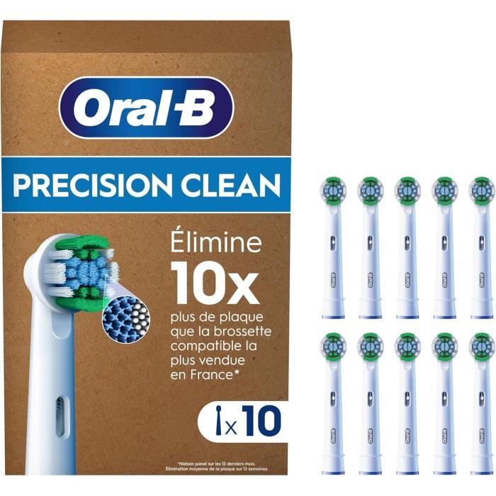 Brossettes ORAL B Pro Precision Clean Pack de 10 Filaments en forme de X Élimine 100% de plaque