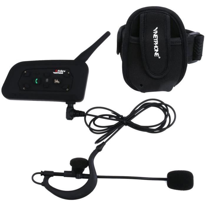 EJEAS V6C – Interphone Bluetooth Arbitre Football & Handball Full Duplex 1200 M + 6 Personnes, Haut-Parleur Hi-Fi, Réduction Bruit DSP