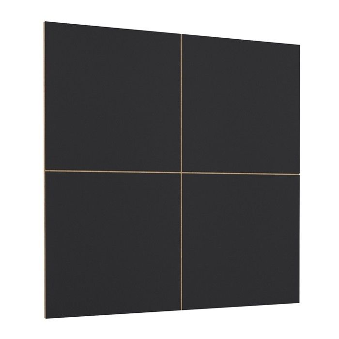 Panneaux muraux CLARA 145.6x145.6 noir mat sur fond chêne lot de 4 Panneaux muraux CLARA 145.6x145.6 noir mat sur fond chêne lot de 4