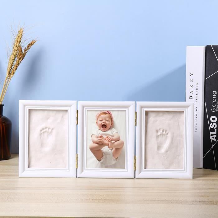 Cadre Empreintes Bébé Kit Mains Et Pieds - Souvenir Naissance Blanc Garçon Fille