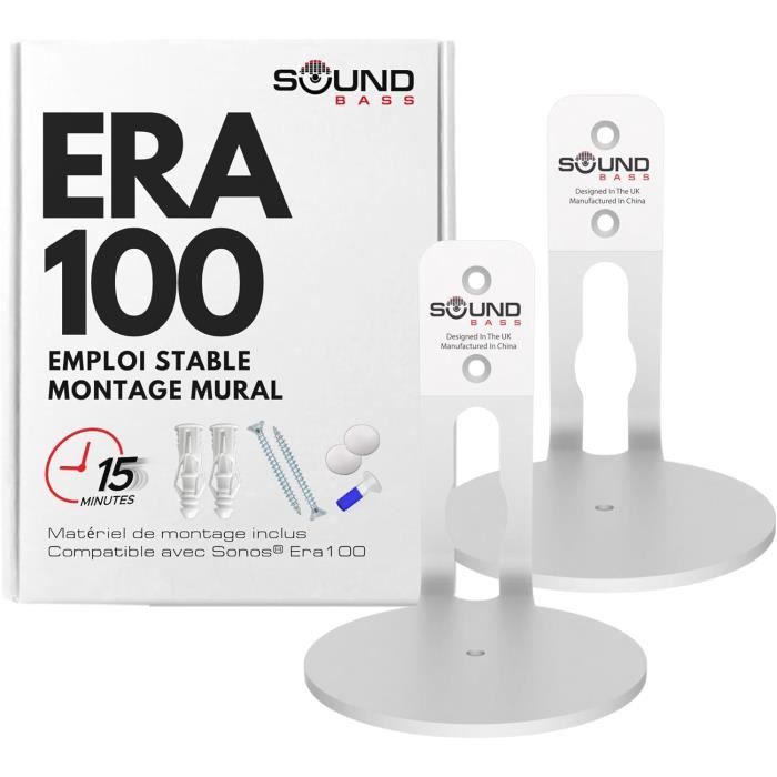 Support Mural Era100, Profil Bas, Blanc, Pack Double, Compatible Avec ...