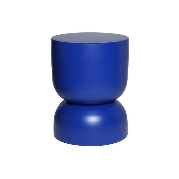 Table dappoint. bout de canapé. table de chevet en métal. bleu Madi Ø32 x H 42cm