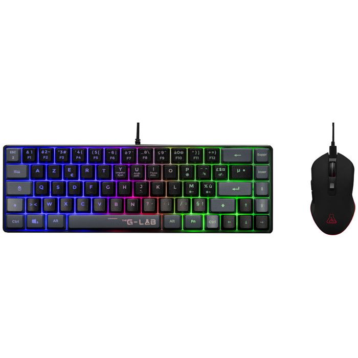 Pack 2 en 1 – The G Lab – Combo Hydrogen BKG – Clavier Azerty – Souris Filaire – Noir