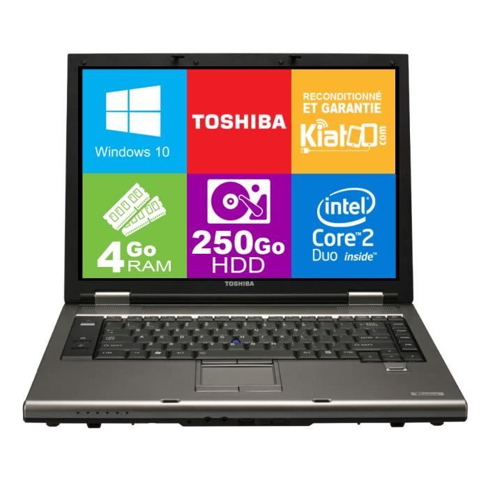 Achat PC Portable ordinateur portable 15 pouces TOSHIBA TECRA A9 core 2 duo,4 go ram 250 go disque dur,windows 10 pas cher