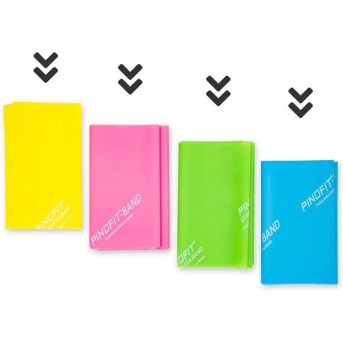 Bandes Fitness Résistance 2m - Latex Naturel - Yoga Pilates Musculation - Jaune