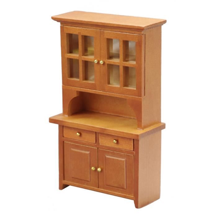 Fafeicy armoire miniature Meuble de maison de poupée en bois classique