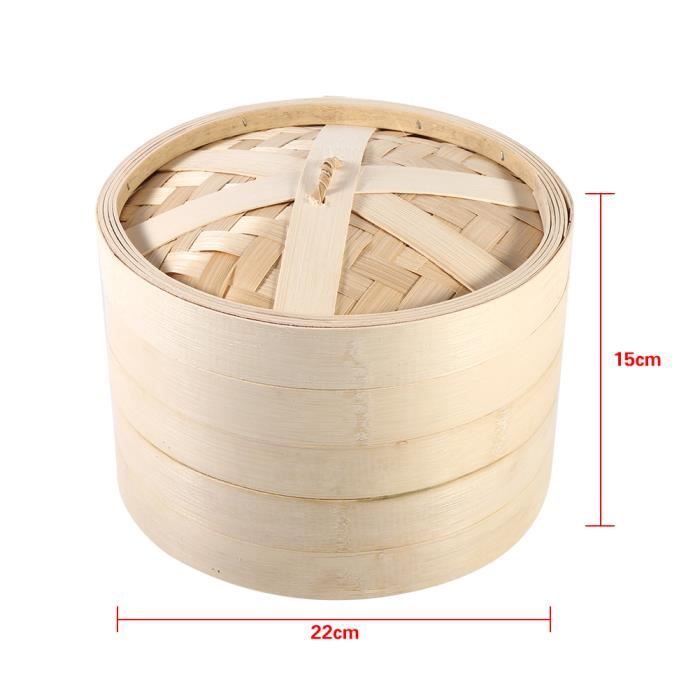 Panier à Vapeur En Bambou - Cuisson Vapeur Saine, Tailles 15, 18 Ou 21 Cm