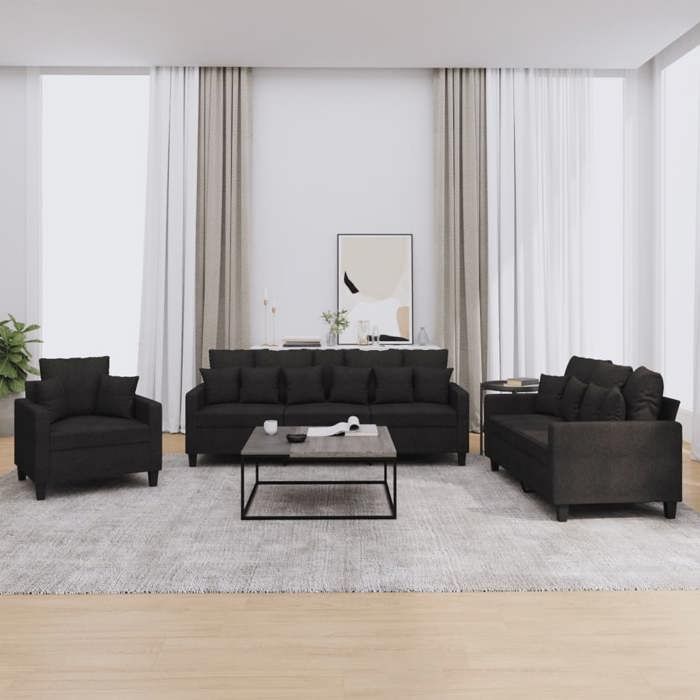 vidaXL Ensemble de Canapés avec Coussins 3 pcs Canapés avec Accoudoirs Ensemble de Meubles Mobilier de Salon Moderne 3201636