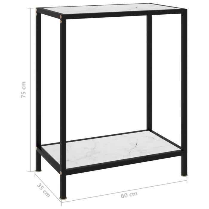 Table Console - Table D'entrée Noir 60x35x75 Cm Verre Trempé