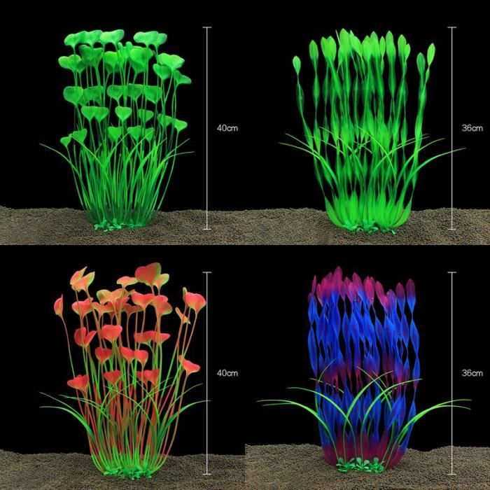 Comparer les prix de Décoration d'aquarium - Plantes artificielles en PVC - 4 pièces