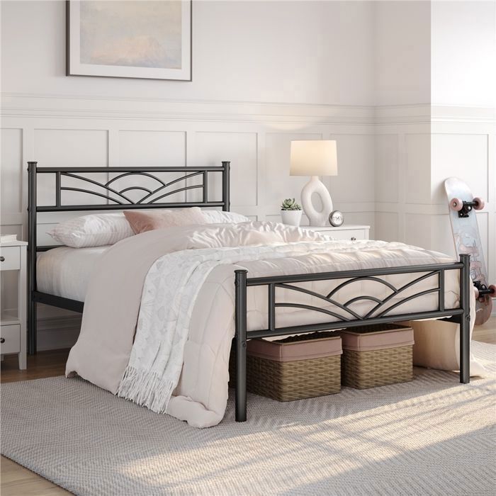 Cadre de Lit en Métal à 6 Pieds 90x190 cm avec Lattes Métal et Grand Espace de Rangement Idéal Lit dInvité Noir YAHEETECH Cadre de Lit en Métal à 6 Pieds 90x190 cm avec Lattes Métal et Grand Espace de Rangement Idéal Lit dInvité Noir YAHEETECH