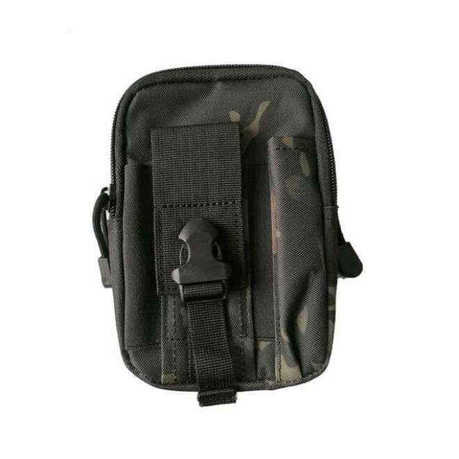 Sac De Ceinture Tactique JAWSEU – Polyester Oxford, 12x5x16cm, Multi-poches, Molle, Pour Randonnée, Camping, Vélo, Voyage, Noir