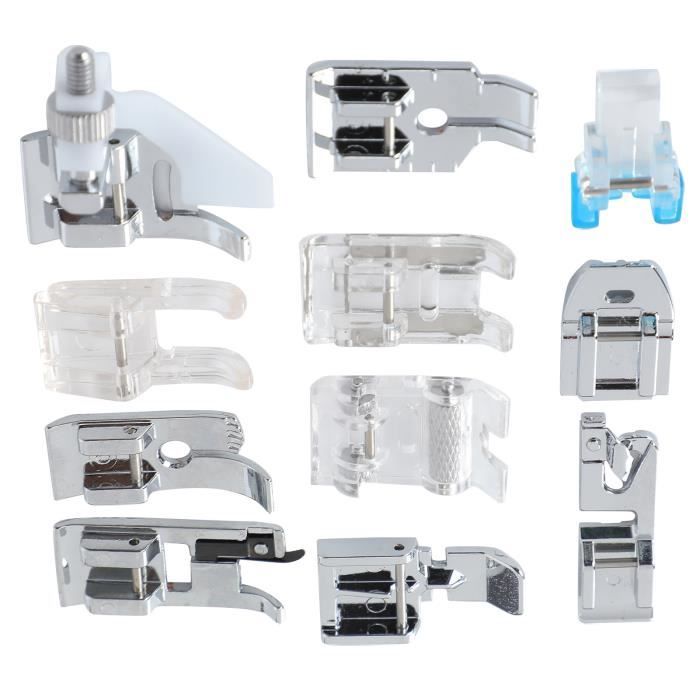 Kit De 12 Pieds-de-biche Pour Machine à Coudre - Universel, Inclut Pied à Fermeture Éclair, Ourlet, Etc.