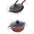 Sets de Batterie de Cuisine à Induction Cuetware Set Son Pot Frire Pan Milth Pot Stew Pot Saute d'induction Cuisinière à inducti,288-1