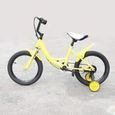 16 pouces Vélo pour enfant Cadre en acier carbone - Roue avec frein à main Roues stabilisatrices à rétropédalage Jaune-1