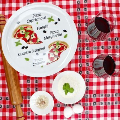 Assiettes à Pizza MamboCat Alberto Lot De 6 - Ø30.5cm Porcelaine, Décor Boulanger BD
