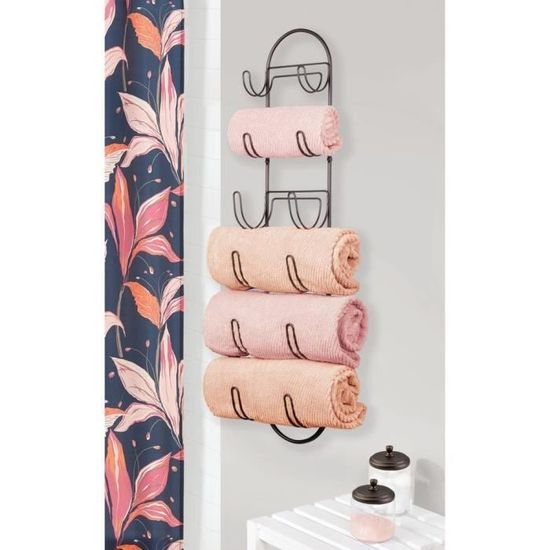 MDesign Porte Serviette Mural – Porte Serviette En Métal – Accessoire