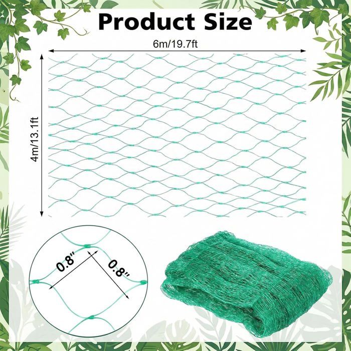 Filet Anti Oiseaux Vert, 4 X 6 M Filets Anti-Oiseaux, Filet De ...