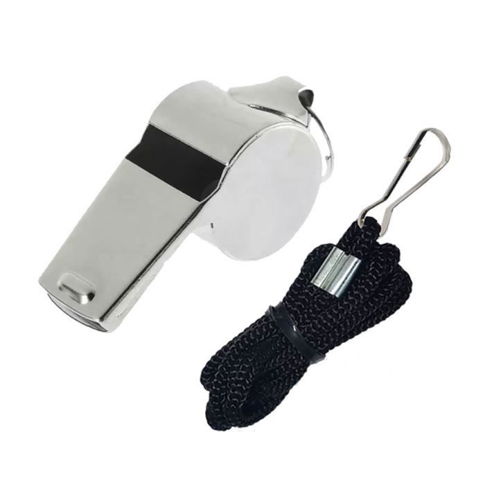 Lot De 3 Sifflets D'urgence En Acier Inoxydable - Haute Décibel, Son Puissant - Pour Randonnée, Camping, Sécurité, Sport - Avec Cordon
