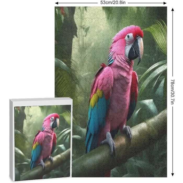 Puzzle 1000 Teile 'Perroquets Sur La Véranda' – 70x50 Cm, Exotische Papageien & Blumen-Motiv