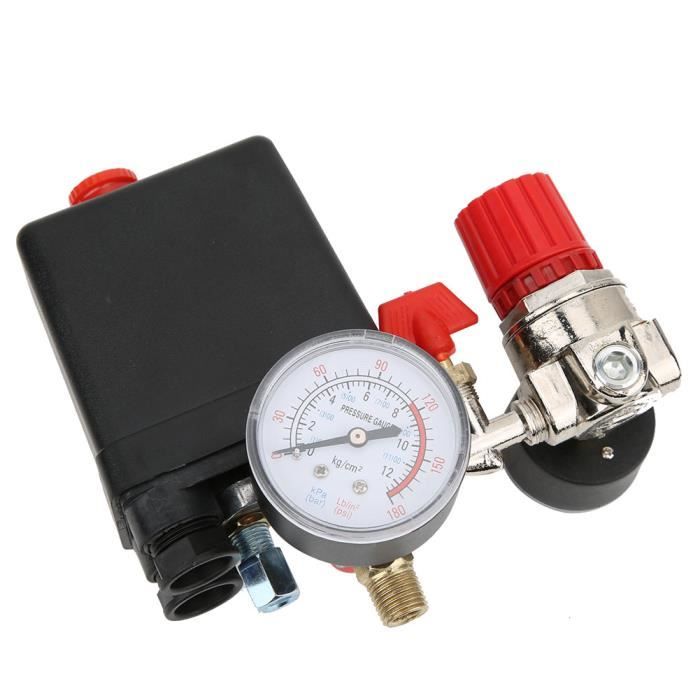 Compresseur d'air Vanne de régulation Interrupteur de soupape de pression W  / manomètre pour une réduction rapide de la pression