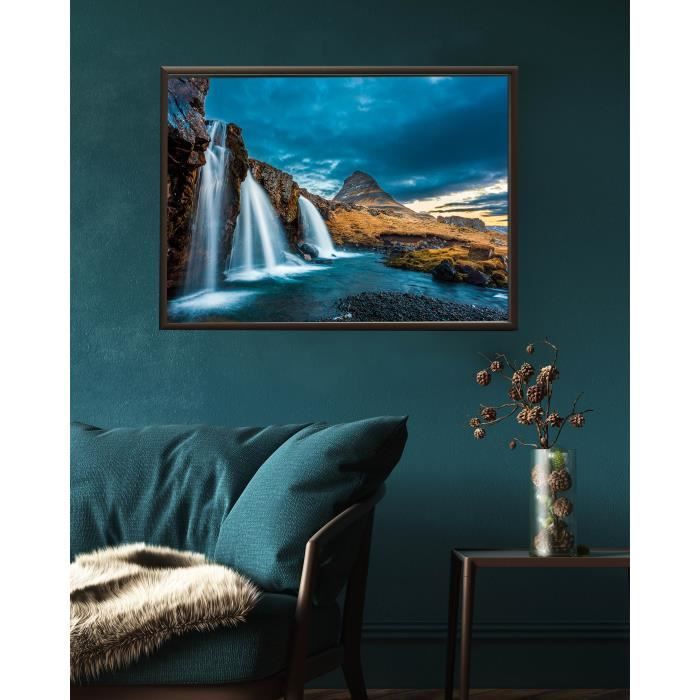Poster Panorama Cascades d'Islande 70x50 cm - Imprimée sur Poster -  Decoration Murale - Cdiscount Maison