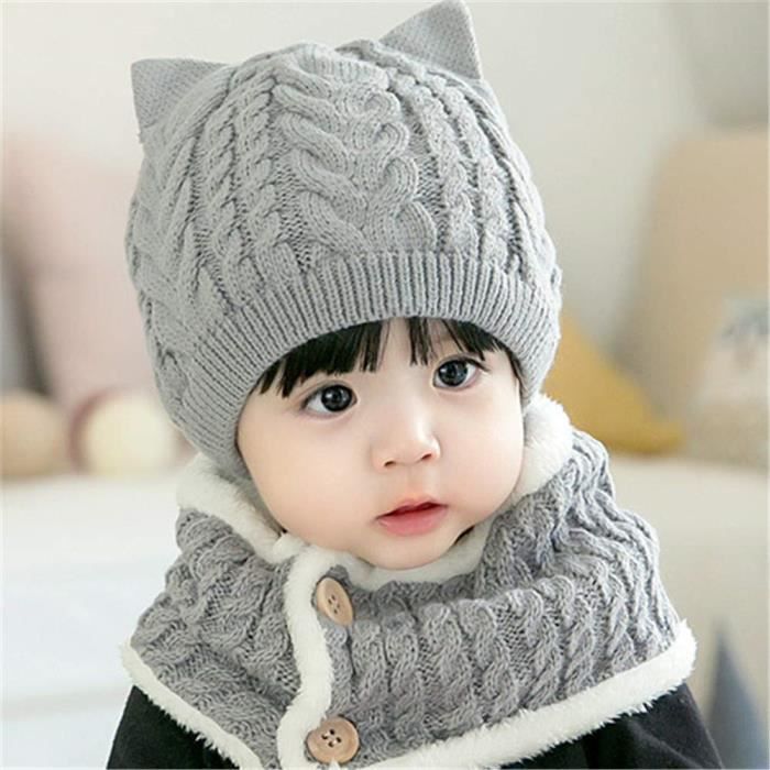 Bonnet Bébé Enfant en Laine Hiver Automne Coiffe d'hiver Chaud Chapeaux  pour Fille 2-8ans Gris Gris - Cdiscount Prêt-à-Porter