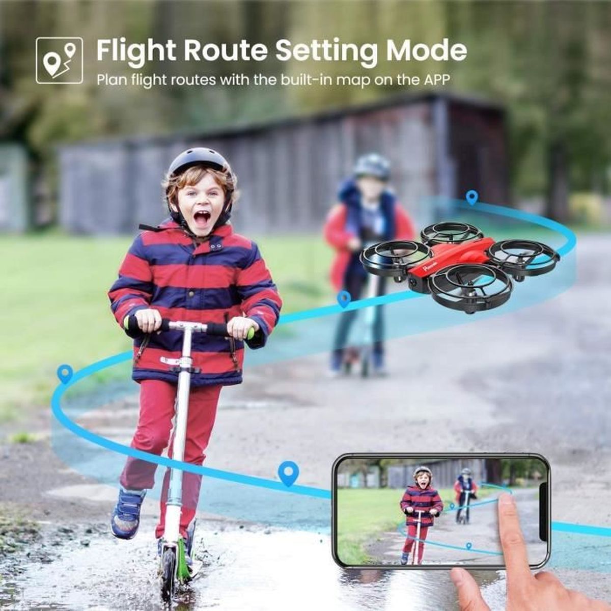 20 Minutes de Vol Potensic P7 Mini Drone pour Enfant 2 Batteries Caméra 720P Convient à l'intérieur-Blanc Mode Combat 