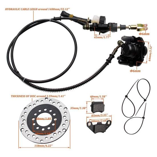 Kit Frein Hydraulique Yctze Pour Moto Cross - Maître-cylindre Et étrier Arrière
