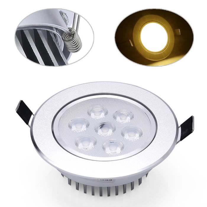 Spot LED encastrable blanc 7W Chaud Downlight / Plafonniers / Jours  Lanternes Ampoule, Flux lumineux: 770LM WEWOO Pas Cher 