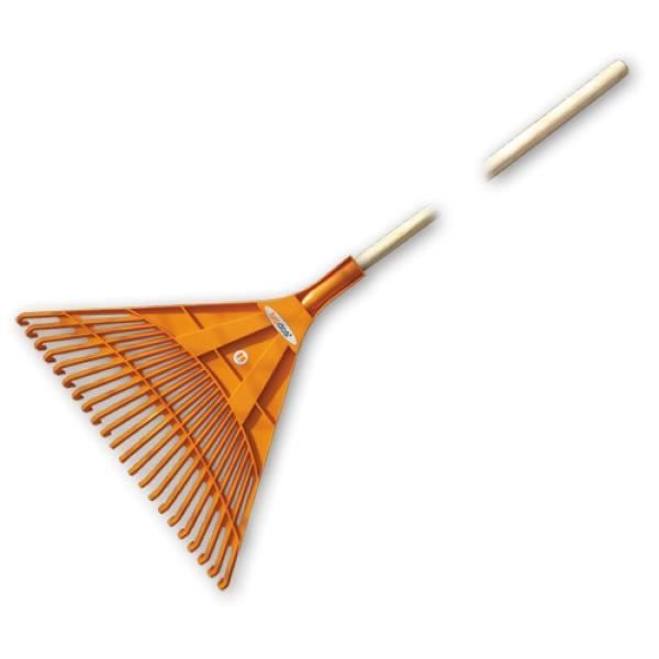Râteau à Feuilles 14 Dents En Plastique - Léger (156g), Manche En Bois, Pour Herbe Et Feuilles - 8