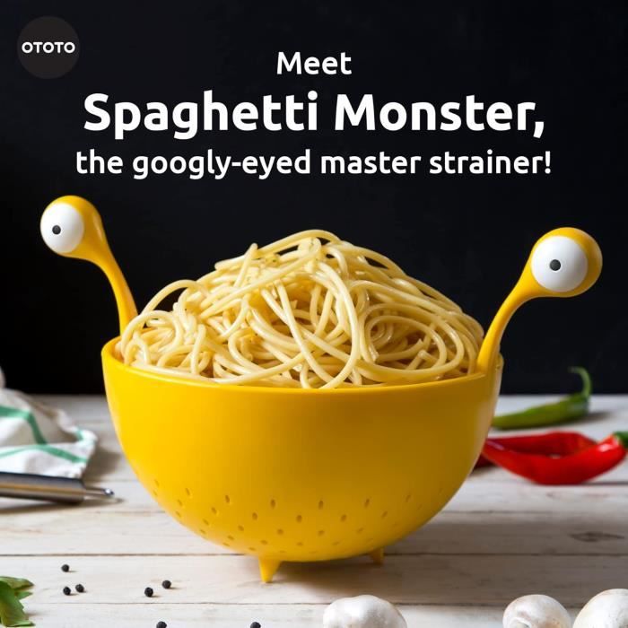Spaghetti Monster - Passoire Plastique Sans Bpa Pour Égoutter Les Pâtes,  Riz, Légumes Et Fruits - Egouttoir Pates De 19 X 21 [L9] - Cdiscount Maison