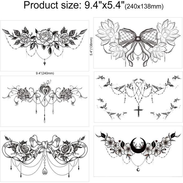 Autocollants Tatouages Temporaires Ruban Rose - 2 Packs De 20 Feuilles Pour événements Cancer Du Sein