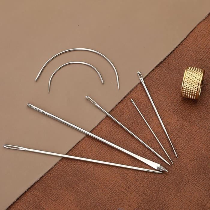 Kit Couture Cuir 8 Pièces KSVAYE - Aiguilles, Fil Ciré, Outils Réparation Cuir