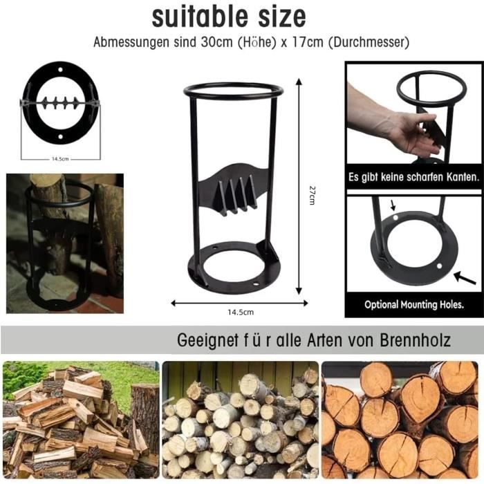 Fendeuse De Bûches Manuelle Coin Fendeur à Bois Manuel - Acier Mn - Pour Camping Et Survie Coin Pour Fendre Le Bois