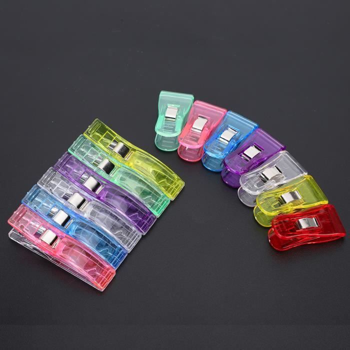 Tbest Clip de couture en plastique 40pcs Mini Pince à Tissu Clips de  Reliure de Matelassage en Plastique à Coudre Colorés Outil
