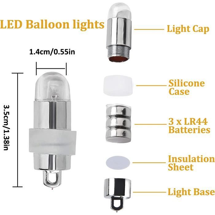 Yizhet LED Ballons Lampes 30 x LED Lampion, LED pour Lanterne Papier, LED  Balloon Lumière, Mini Ballons Lumineux à LED, Décoration de Fête de Noël,  Fête, Saint-Valentin (Blanc Froid, Non-clignotante) : 