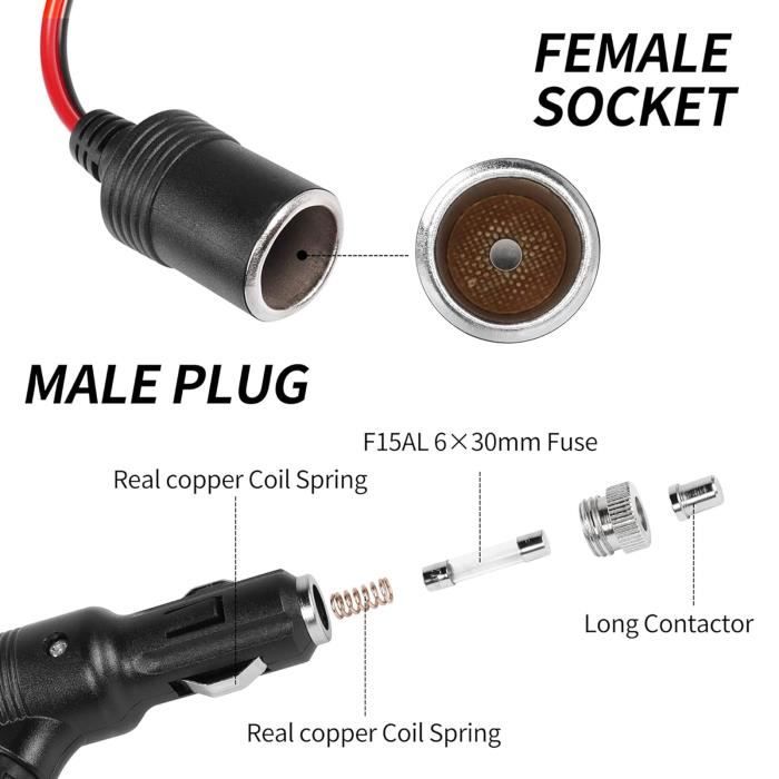 Prise allume-cigare 12V à 24V FT1 SPT-2 allume-cigare Adaptateur, adaptateur de